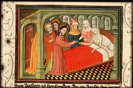 Resurrezione della figlia di Giairo, Miniatura, Koninklijke Bibliotheek National Library of the Netherlands