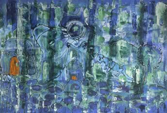 Natura in blu con leone