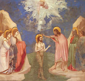 Giotto, il battesimo di Ges, Cappella degli Scrovegni, Padova