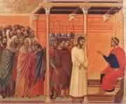 Duccio, Ges davanti a Pilato, Storie della vita pubblica di Cristo, Museo dell'opera del Duomo, Siena