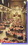 Pranzo di Natale con i poveri nella Basilica di Santa Maria in Trastevere