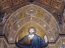 Il mosaico dell'abside con l'immagine del Cristo Pantocrator