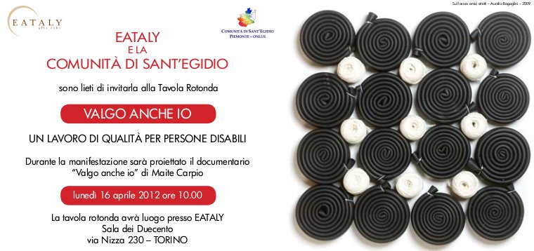 conferenza valgo anch'io a torino, organizzata dalla comunità di sant'egidio